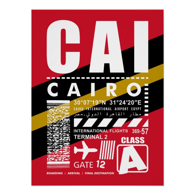 Póster Aeropuerto de El Cairo (Anverso)