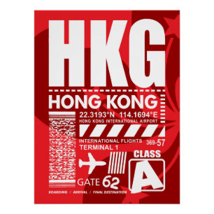 Póster Aeropuerto de HKG Hong Kong