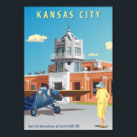 Póster Aeropuerto de Kansas City Art Deco<br><div class="desc">Diseñado por la artista de aviación Rosie Louise en 2010, este es un diseño contemporáneo NO un viejo poster reproducido por un no-artista. Esto muestra el aeropuerto de Kansas City, durante mucho tiempo demolido, en los años 20 en su gloria Art Deco. La aeronave representada es un Travel Air 5000...</div>