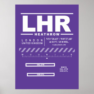 Póster Aeropuerto de Londres Heathrow LHR