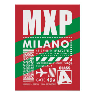 Póster Aeropuerto de Milán MXP