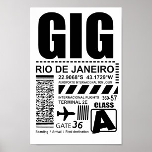 Póster Aeropuerto de Río de Janeiro GIG