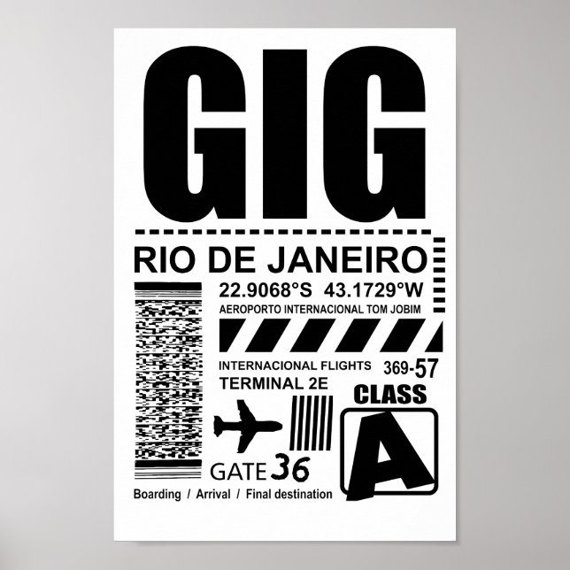 Póster Aeropuerto de Río de Janeiro GIG (Frente)
