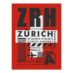 Póster Aeropuerto de ZRH Zurich