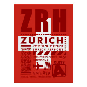Póster Aeropuerto de ZRH Zurich
