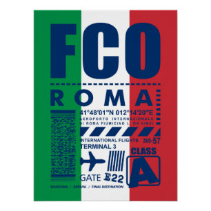 Póster Aeropuerto FCO de Roma,