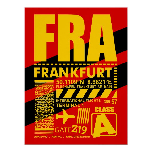 Póster Aeropuerto FRA Frankfurt (Anverso)