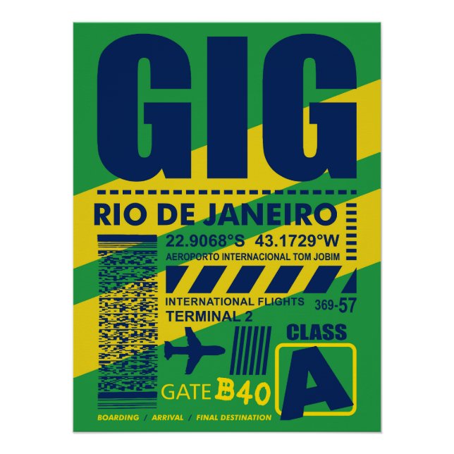 Póster Aeropuerto GIG Rio de Janeiro (Anverso)