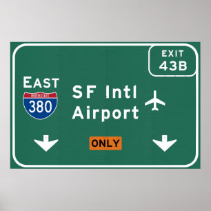 Póster Aeropuerto I-380 E de San Francisco CA SFO -