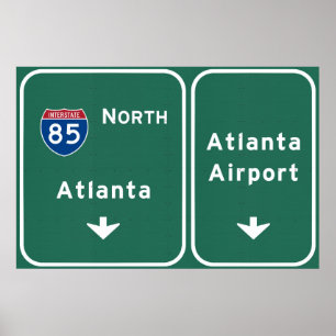 Póster Aeropuerto I-85 N Georgia de un estado a otro de