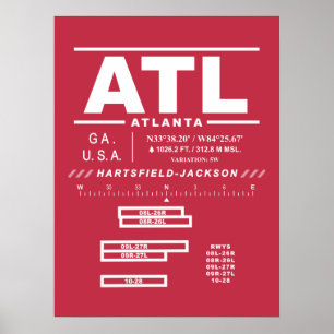 Póster Aeropuerto Internacional ATL de Hartsfield-Jackson