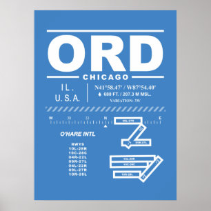 Póster Aeropuerto Internacional Chicago O'Hare ORD
