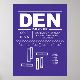 Póster Aeropuerto Internacional de Denver DEN