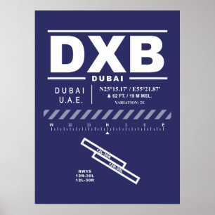 Póster Aeropuerto Internacional de Dubai DXB