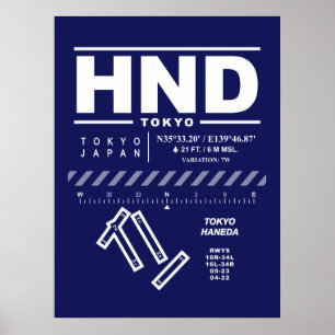 Póster Aeropuerto Internacional de Tokio Haneda HND