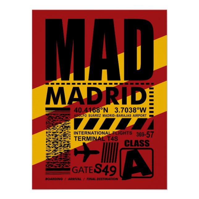 Póster Aeropuerto MAD Madrid (Anverso)