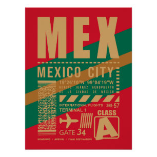 Póster Aeropuerto MEX de la Ciudad de México
