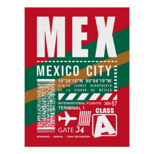 Póster Aeropuerto MEX de la Ciudad de México