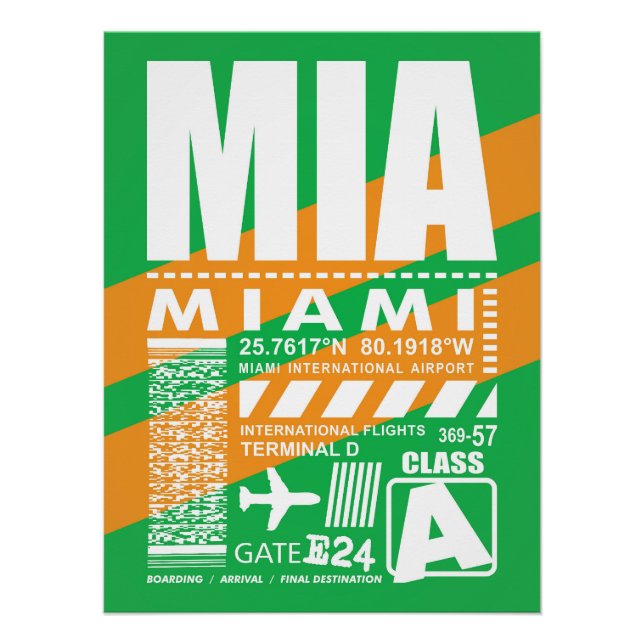Póster Aeropuerto MIA Miami (Anverso)