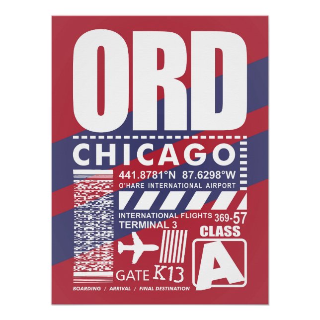 Póster Aeropuerto ORD Chicago (Anverso)