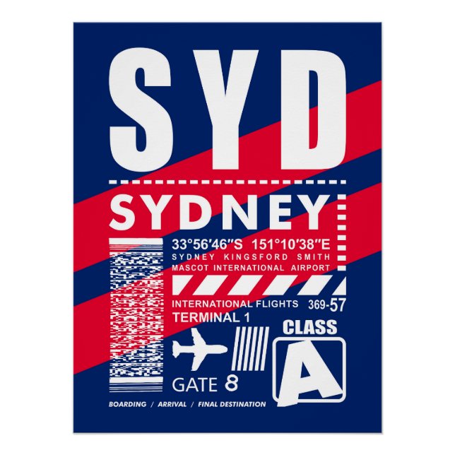 Póster Aeropuerto SYD Sydney (Anverso)