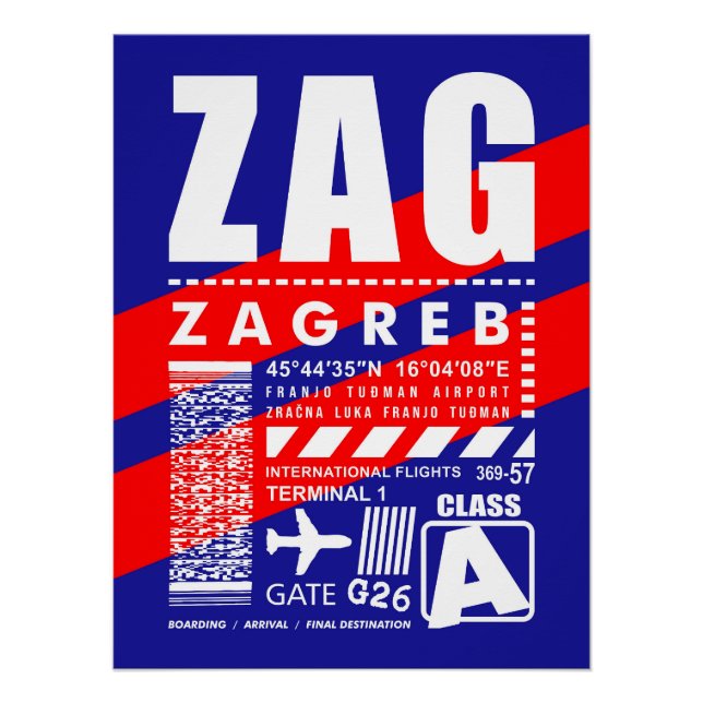 Póster Aeropuerto ZAG Zagreb (Anverso)