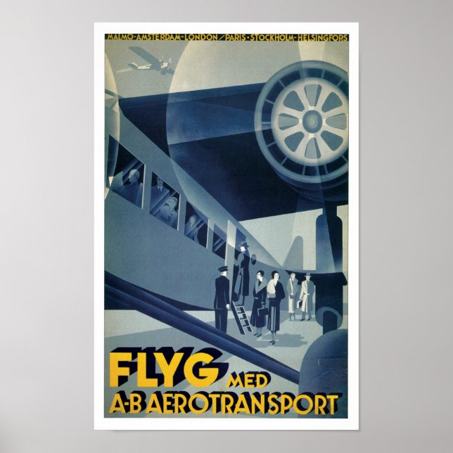 Póster Aerotransporte Flyg Med A-B (Frente)