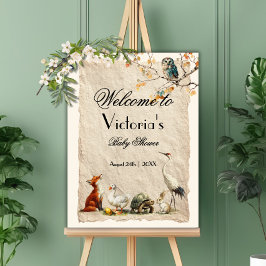 Póster Aesop's Storybook Characters Baby Shower