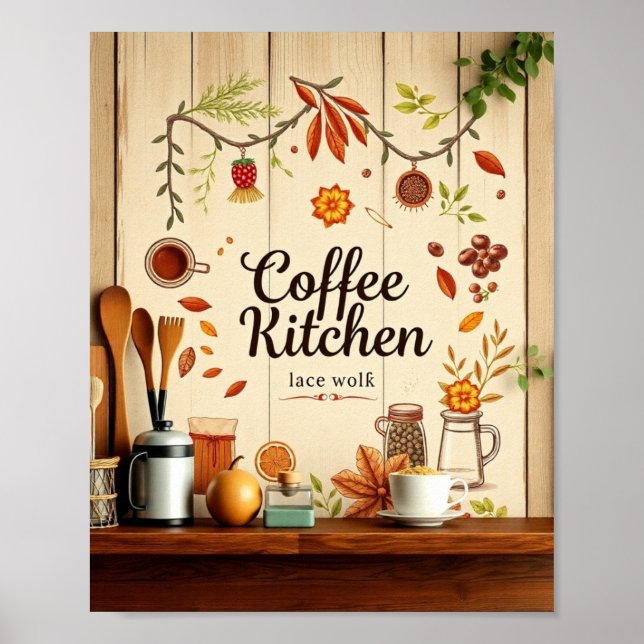 Póster Aesthetic Coffee Kitchen Minimalist Wall Art (Frente)