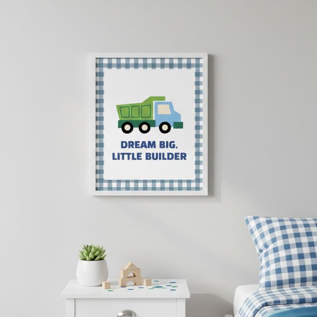 Póster Aesthetic Gingham Border Construction Nursery Wall (Subido por el creador)