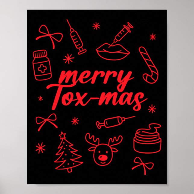 Póster Aesthetic Nurse Injector Botox Er Xmas Merry Tox-m (Frente)