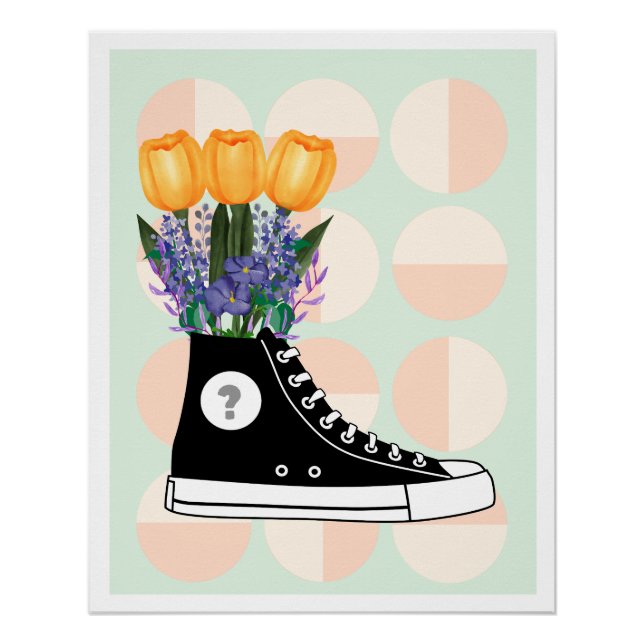 Poster aesthetic sneaker flowers soft grunge vibe (Anverso)
