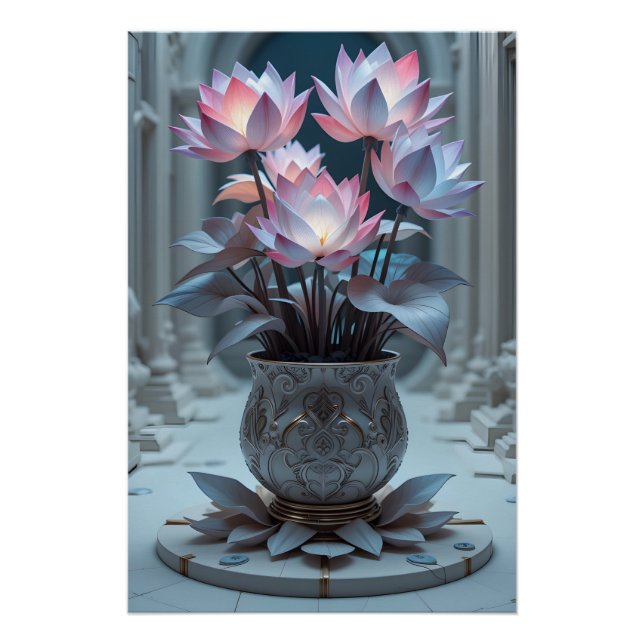 Póster Aéter-Bloom Lotus Garden (Anverso)