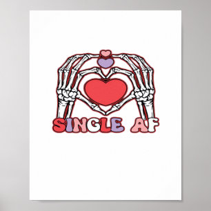 Póster Af Skeleton Hands Día de San Valentín Classic