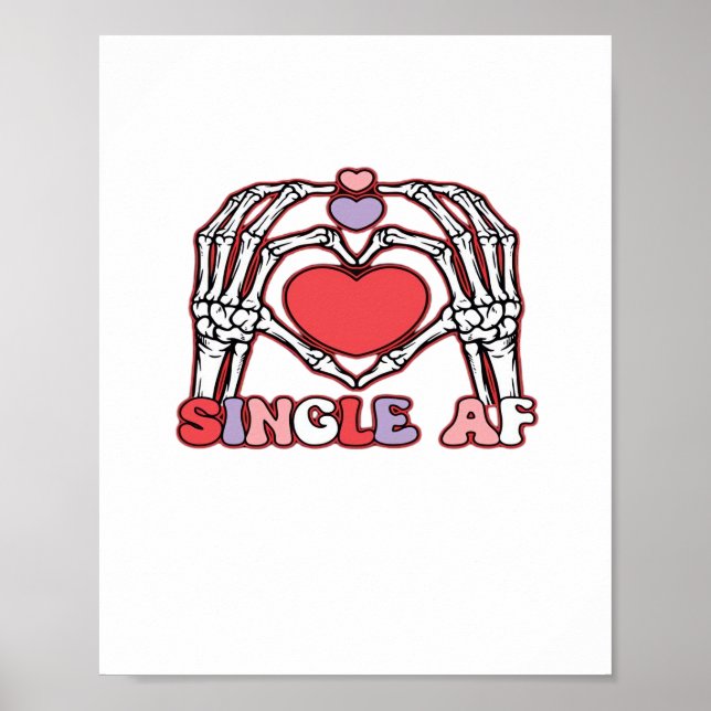 Póster Af Skeleton Hands Día de San Valentín Classic (Frente)