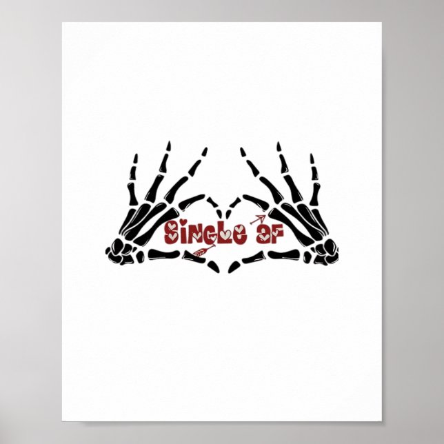 Póster Af Skeleton Hands Heart Classic (Frente)