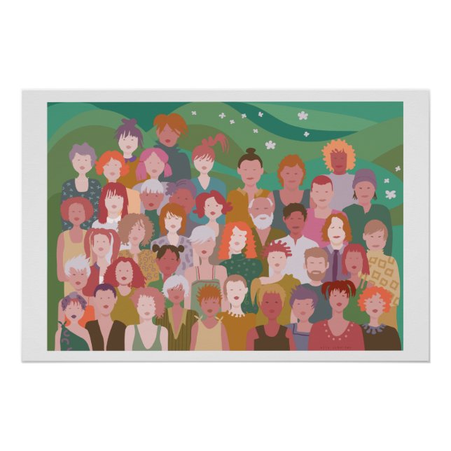 Póster afbeelding groep mensen  (Anverso)