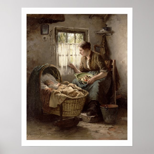 Póster Afección por la madre (aceite sobre lienzo) (Frente)