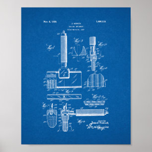 Póster Afeitando la patente del instrumento - modelo