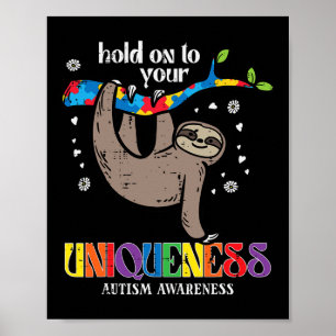 Póster Aferrarse a la singularidad del autismo Perezoso C