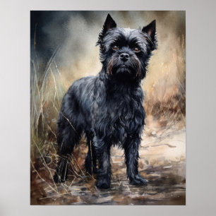 Póster Affenpinscher Dog Art Print Poster