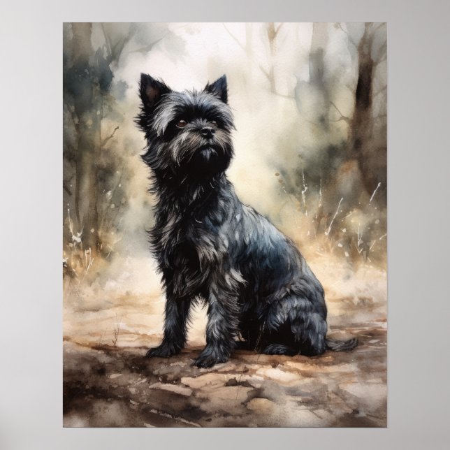 Póster Affenpinscher Dog Art Print Poster (Frente)