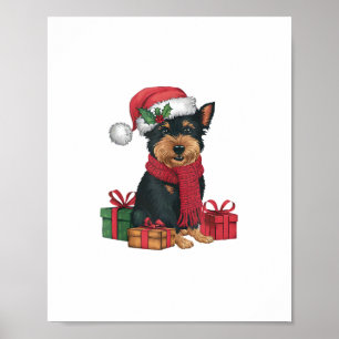 Póster Affenpinscher Dog Navidades Traje a Santa Hat Dog