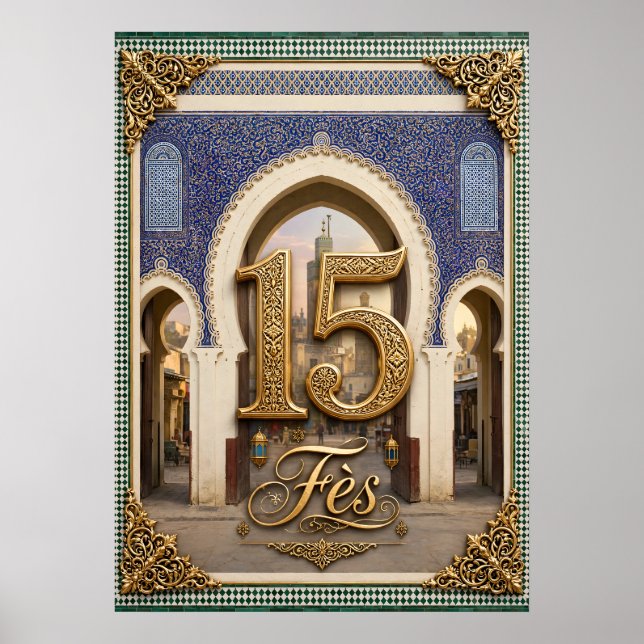 Póster Affiche 15 Fès Maroc (Frente)