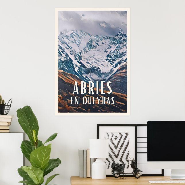 Póster Affiche Abriès en Queyras Station de ski (Oficina en casa)