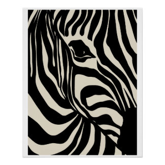 Póster Affiche abstraite & graphique Fluid Zebra Stripes