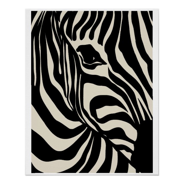 Póster Affiche abstraite & graphique Fluid Zebra Stripes  (Anverso)