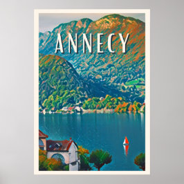 Póster Affiche Annecy Photo Vintage