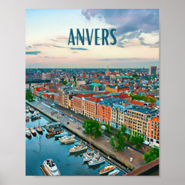 Póster Affiche Anvers Belgique Photo Vintage