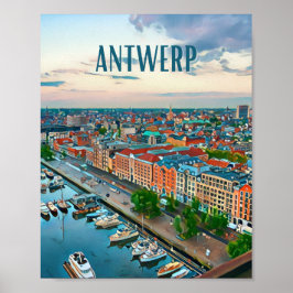 Póster Affiche Anvers Belgique Photo Vintage